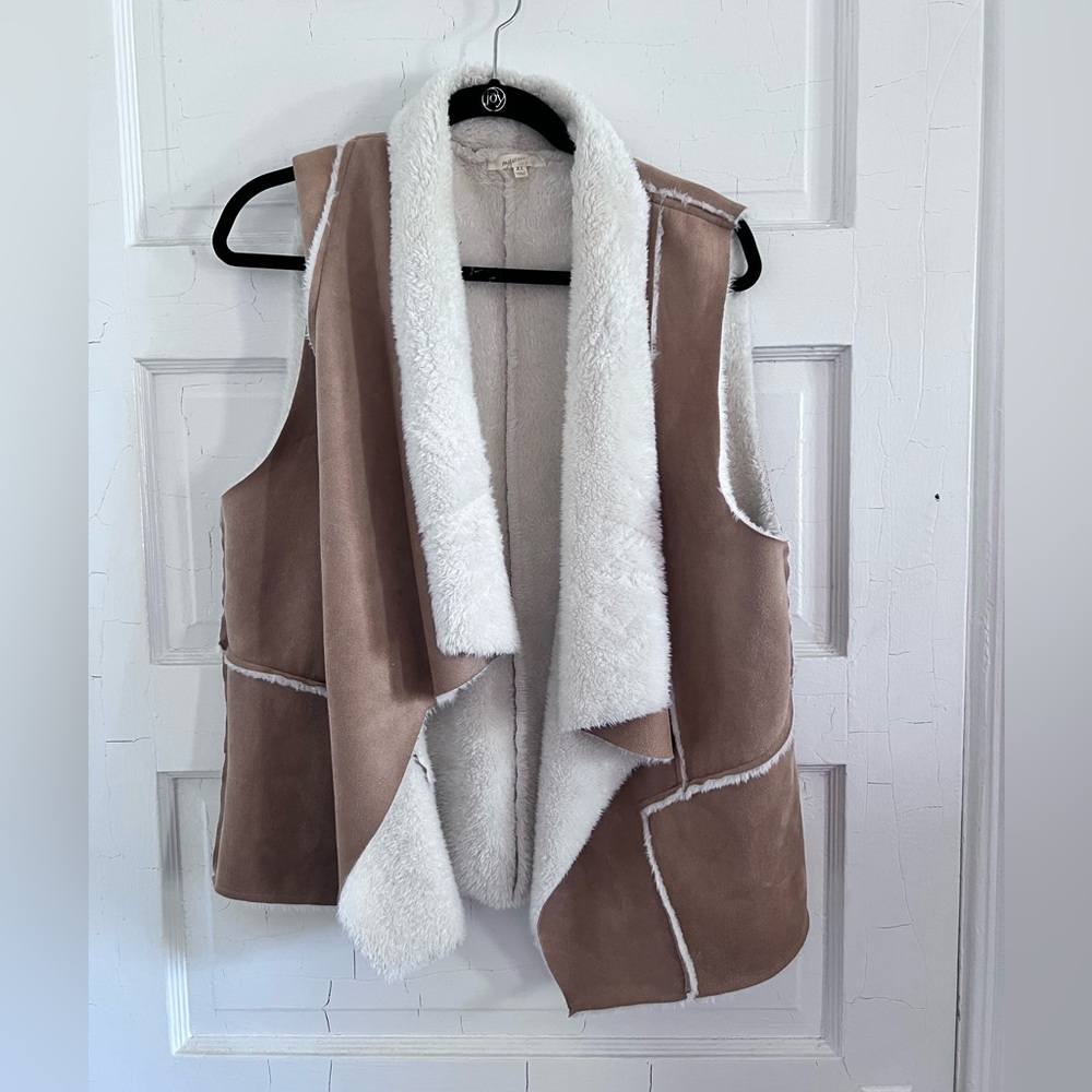 Faux suede & shearling vest